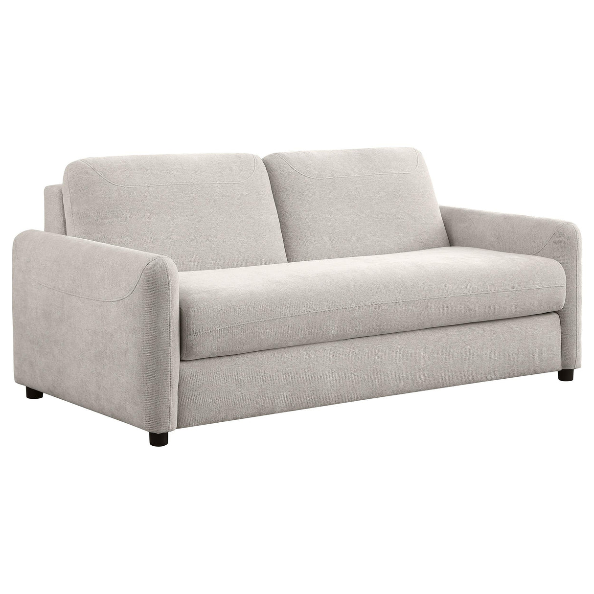 Rylie Beige Upholstered Sofa Sleeper with Queen Mattress