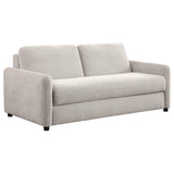 Rylie Beige Upholstered Sofa Sleeper with Queen Mattress