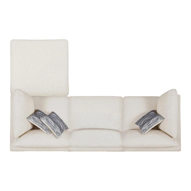 Serene Beige 4-Piece Upholstered Modular Sectional