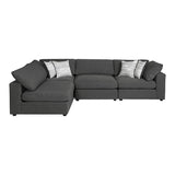 Serene Charcoal Upholstered 4-Piece Modular Sectional