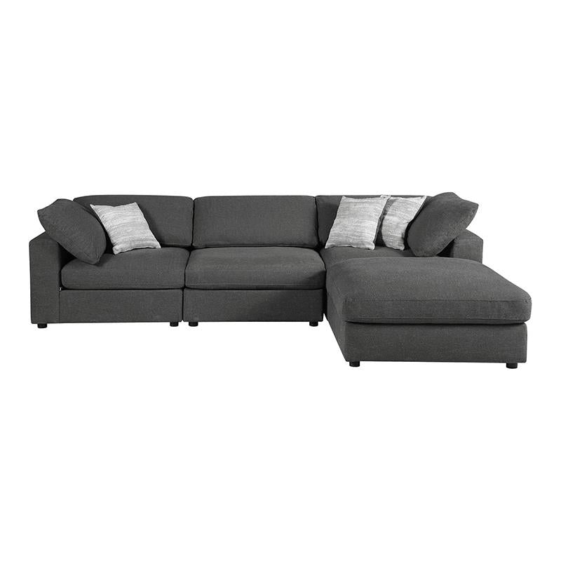 Serene Charcoal Upholstered 6-Piece Modular Sectional