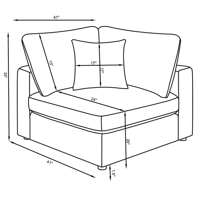 Serene Beige 4-Piece Upholstered Modular Sectional with Ottoman