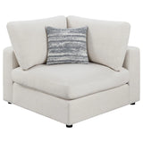 Serene Beige 4-Piece Upholstered Modular Sectional with Ottoman