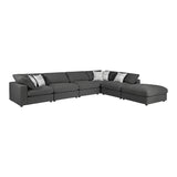 Serene Charcoal Upholstered 6-Piece Modular Sectional