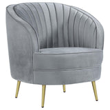 Sophia Gray and Gold Upholstered Chair
