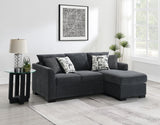 Storey Dark Gray Upholstered Sleeper Sectional Chaise Sofa