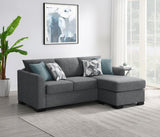 Storey Gray Upholstered Sleeper Sectional Chaise Sofa