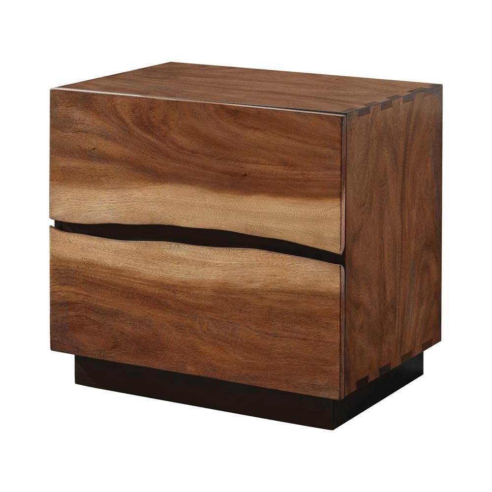 Winslow Smokey Walnut and Coffee Bean 2-Drawer Nightstand