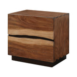Winslow Smokey Walnut and Coffee Bean 2-Drawer Nightstand